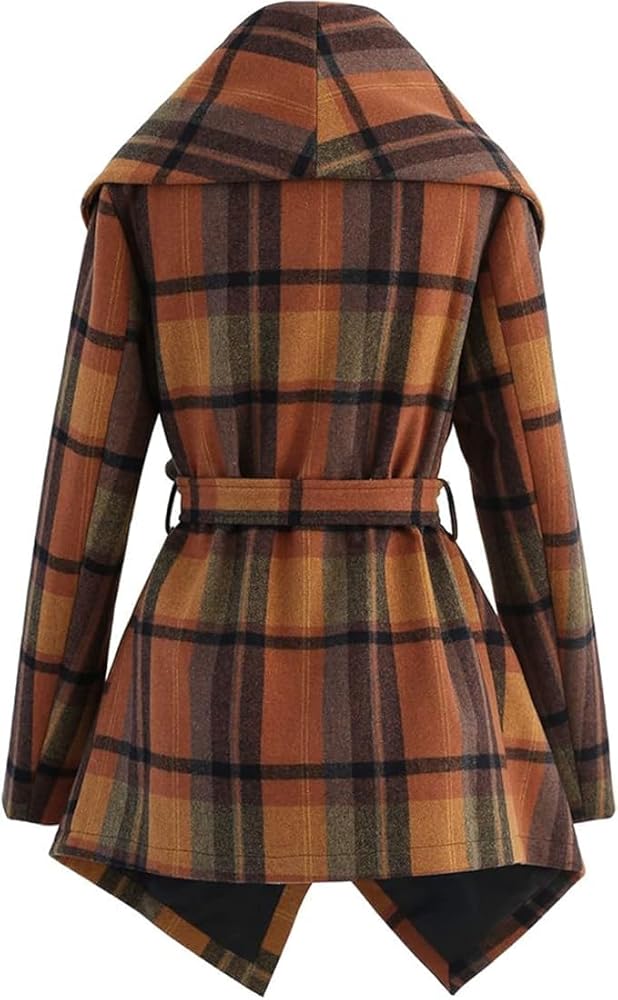 Amazon.com: **Women's Trendy Plaid Wool Blend Coat – Stylish